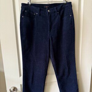 Quince Organic Stretch Corduroy Straight Leg Pant in Deep Navy EUC